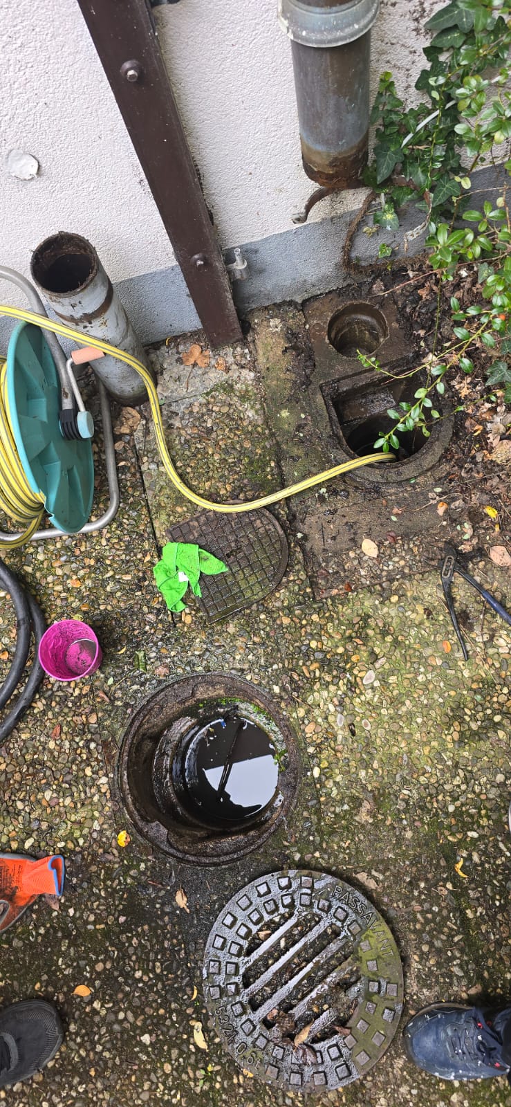 Spülschlauch im Einsatz